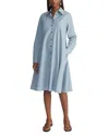 Lafayette 148 Flounce Cotton Shirtdress In Venetian Sky