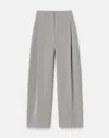 Lafayette 148 Fluid Houndstooth Jacquard Cooper Pleated Barrel Leg Ankle Pant In Gray