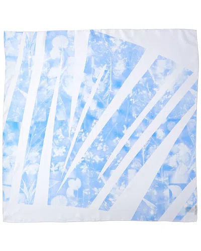 Lafayette 148 Folded Flora Eco Print Scarf In Blue
