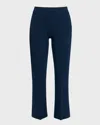 Lafayette 148 Finesse Crepe Gates Side-zip Flared Pant In Lido Blue