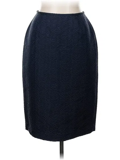 Pre-owned Lafayette 148 Formal Skirt In Blue