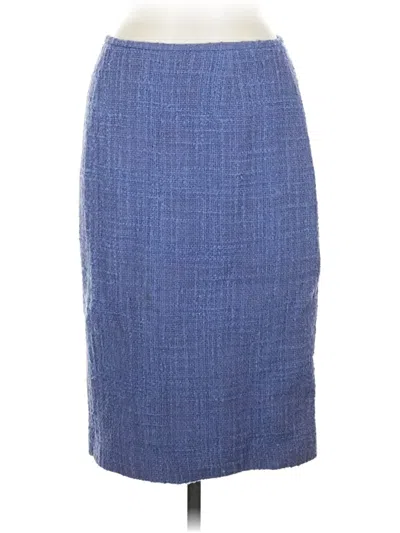 Pre-owned Lafayette 148 Formal Skirt In Blue