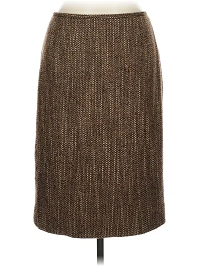 Pre-owned Lafayette 148 Formal Skirt In Brown
