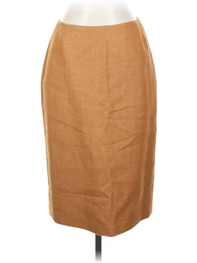 Pre-owned Lafayette 148 Formal Skirt In Brown