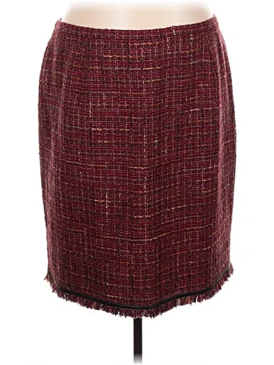 Pre-owned Lafayette 148 Formal Skirt In Burgundy