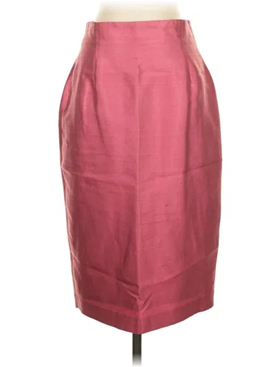 Pre-owned Lafayette 148 Formal Skirt In Burgundy