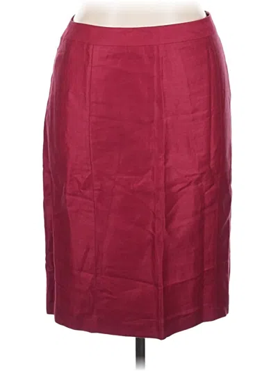 Pre-owned Lafayette 148 Formal Skirt In Burgundy