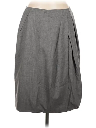 Pre-owned Lafayette 148 Formal Skirt In Gray