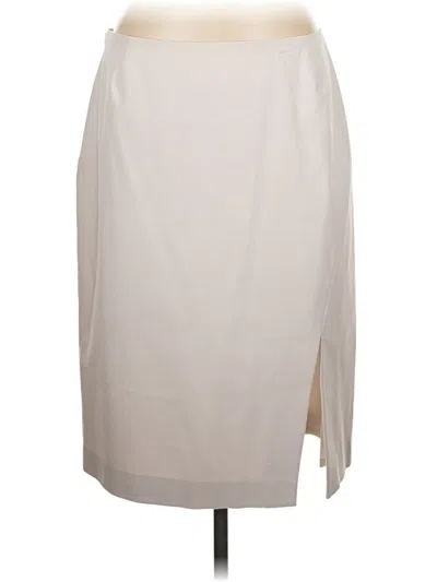 Pre-owned Lafayette 148 Formal Skirt In Ivory
