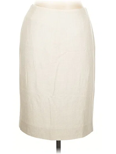 Pre-owned Lafayette 148 Formal Skirt In Ivory