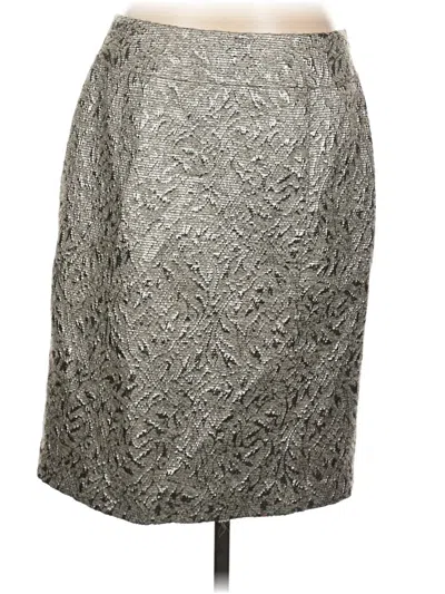 Pre-owned Lafayette 148 Formal Skirt In Silver