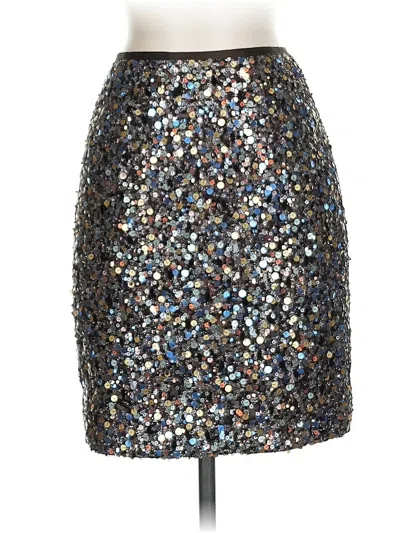 Pre-owned Lafayette 148 Formal Skirt In Silver