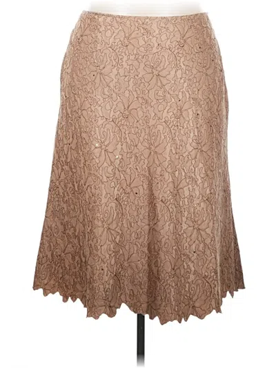 Pre-owned Lafayette 148 Formal Skirt In Tan