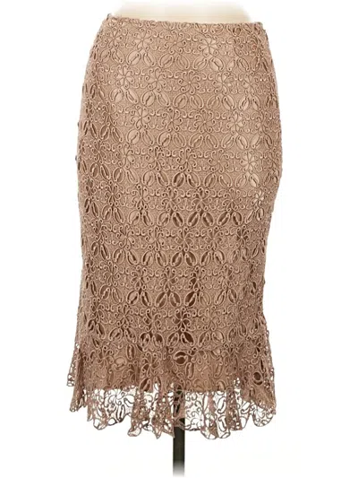 Pre-owned Lafayette 148 Formal Skirt In Tan