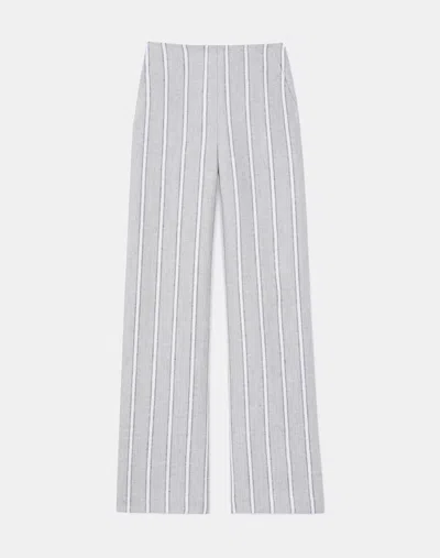 Lafayette 148 French Stripe Linen Sullivan Pant In Multi
