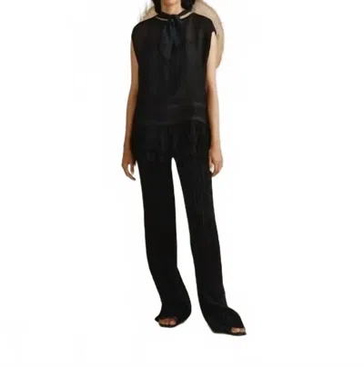 Lafayette 148 Fringe Blouse In Black