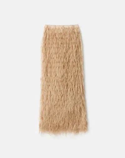 Lafayette 148 Fringe Fil Coupe Maxi Pencil Skirt In Brown