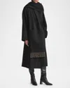 Lafayette 148 Wool-cashmere Pocket Shawl In Blackcamel