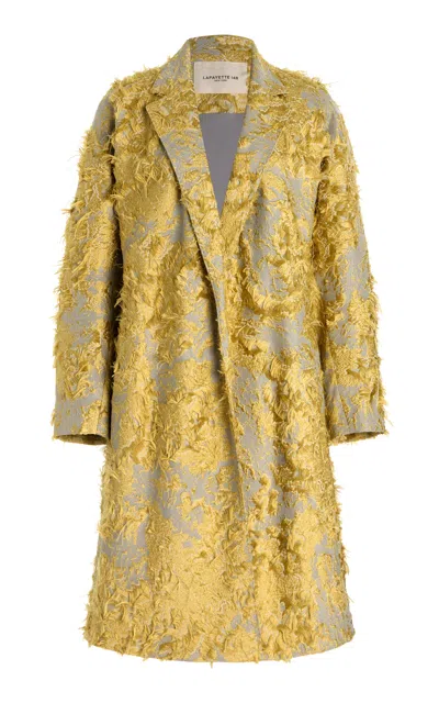Lafayette 148 Fringed Jacquard Coat In Multi