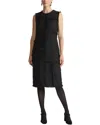 Lafayette 148 New York Fringed Patchwork Dress In Black
