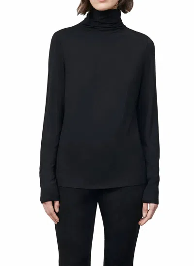 Lafayette 148 Funnel Turtleneck Sweater In Black In Multi