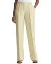 Lafayette 148 Gates Full Leg Linen-blend Pant In Yellow