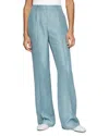Lafayette 148 Gates Full Leg Linen Blend Pants In Paper Blue