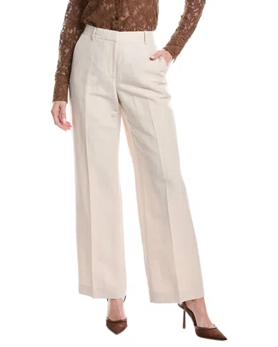 Lafayette 148 Gates Full Leg Silk & Linen-blend Pant In Neutral