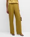 Lafayette 148 Gates High-rise Straight-leg Linen-blend Pants In Desert Grass
