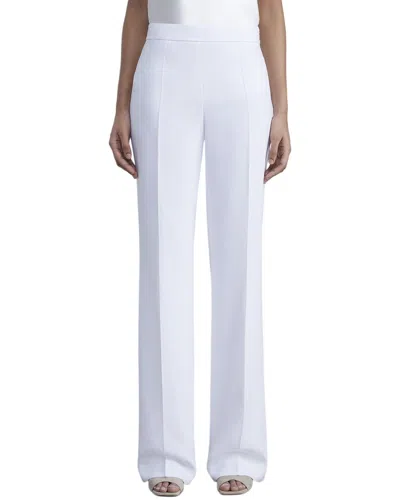 Lafayette 148 Gates Side Zip Flared Pant In White