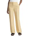 Lafayette 148 New York Gates Silk & Linen-blend Full Leg Pant In Yellow