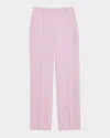 Lafayette 148 Gates Straight-leg Crepe Pants In Pink