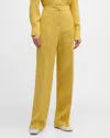 Lafayette 148 Gates Straight-leg Pants In Canary Yellow