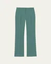 Lafayette 148 Responsible Wool Nouveau Crepe Gates Flared Pant In Ivy Vine