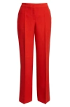 LAFAYETTE 148 GATES WOOL & SILK CREPE STRAIGHT LEG TROUSERS