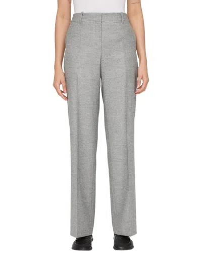 Lafayette 148 Gates Wool-blend Full Leg Pant In Gray