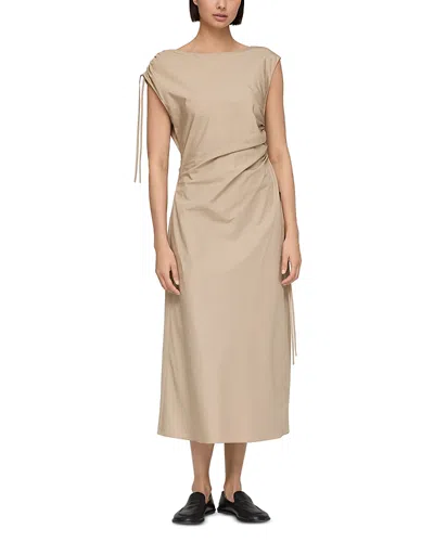 LAFAYETTE 148 GATHERED TIE SLEEVE MIDI DRESS