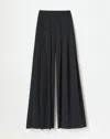 Lafayette 148 Georgette Leland Pleated Wide Leg Pant In Black