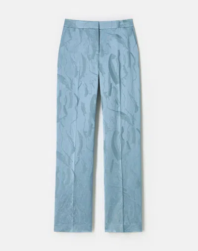 Lafayette 148 Gesture Jacquard Gates Pant In Paper Blue