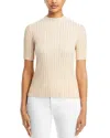 Lafayette 148 Gingham Responsible Matte Crepe Short Sleeve Sweater In Multi