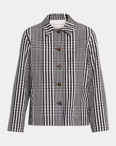 Lafayette 148 Gingham-print Cotton Jacket In Multi