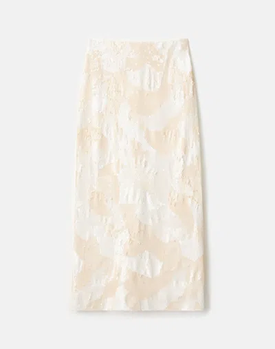 Lafayette 148 Glacial Sequin Midi Pencil Skirt In Neutral