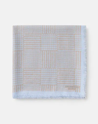 Lafayette 148 Glen Plaid Print Cashmere Silk Scarf In Natural Multi