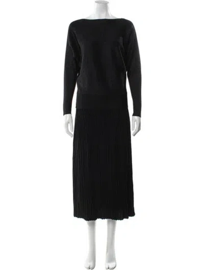 Pre-owned Lafayette 148 Glitter Accents Skirt Set In Black