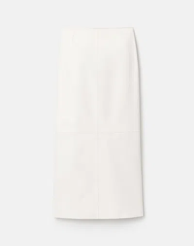 Lafayette 148 Glove Leather Midi Pencil Skirt In White