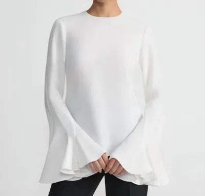 Lafayette 148 Godet Sleeve Blouse In Cloud