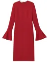Lafayette 148 New York Godet Sleeve Dress In Red