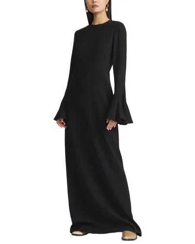 Lafayette 148 New York Godet Sleeve Floor Length Gown In Black