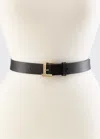 Lafayette 148 Italian Leather Icon Belt In Black