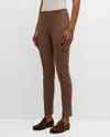 Lafayette 148 Gramercy Acclaimed-stretch Pants In Wood